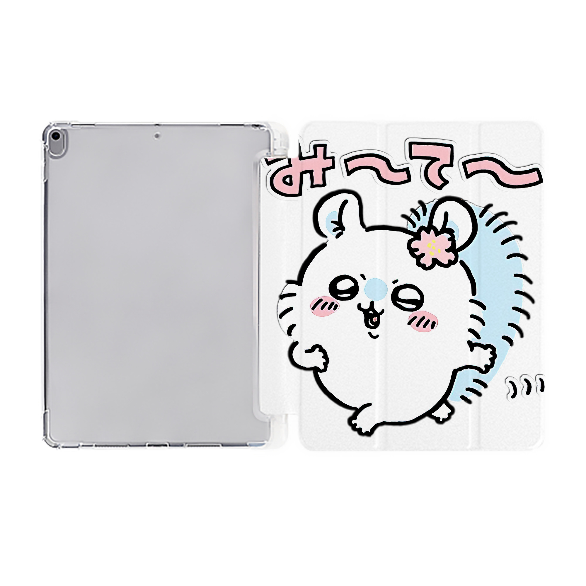 （画像用） ちいかわ モモンガ Chii-kawa Momonga IPad ケース ペン収納付き 三つ折りスタンド PUレザー×シリコン 対応機種9.5/10.5/10.9インチ
